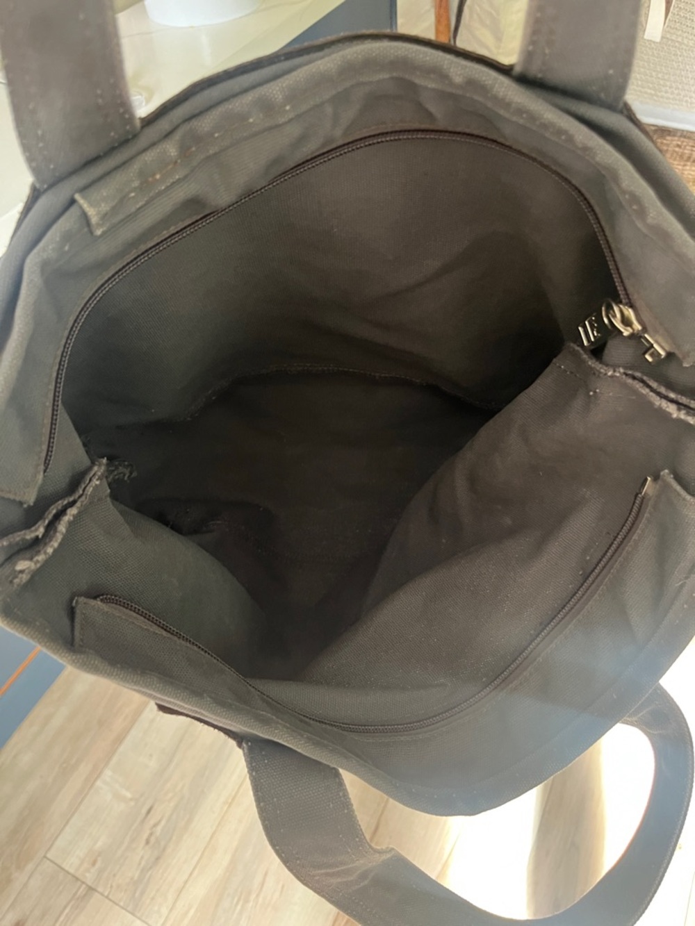 Y2K Marc By Marc Jacobs Gray Canvas Tote with Brown Suede Trim vintage - Picture 4 of 4